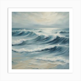 Into the ocean or into the water ocean waves and beautiful wall art and canvas print Art Print