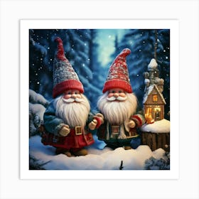 Firefly Enchanting Winter Fairy Tale With Whimsical Gnomes 50316 (2) Art Print