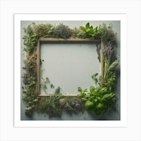 Frame With Herbs Art Print