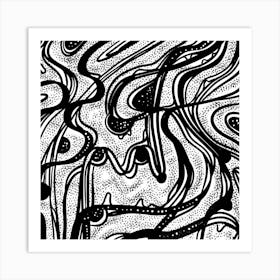 Abstract Black And White Drawing Art Print