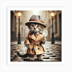 Detective Kitten Art Print