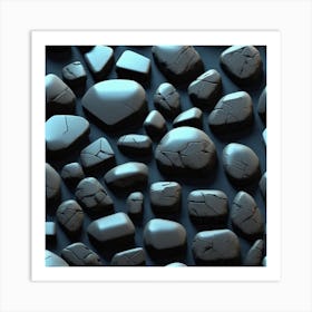 Rocks On A Black Background 4 Art Print