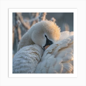 Sleeping Swan Art Print