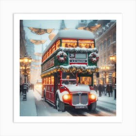 Christmas tourbussen 1 Art Print