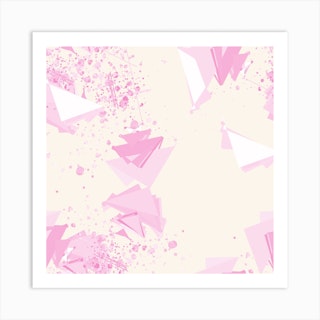 Abstract Pattern Geometric Pink Square Art Print