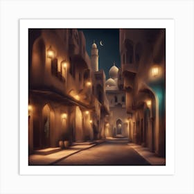 Arabic Street At Night 2 Art Print