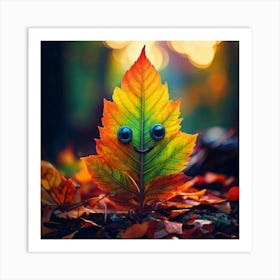 Firefly Quirky Leaf Creature In A Vibrant Fantasy 18127 (2) Art Print