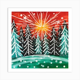 Christmas Tree Painting Art Print