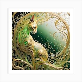 Golden Cat Art Print