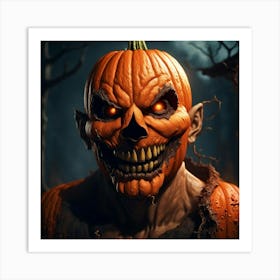 Ghastly grin of the Jack O Lantern Man Art Print