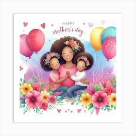 African Mom Gift Mother's Day Art Print