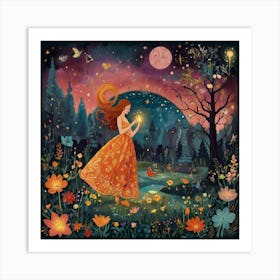 Girl In The Forest 2 Art Print