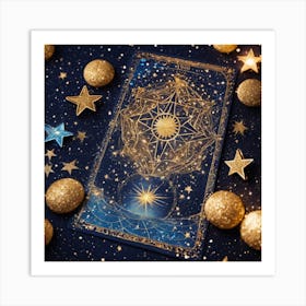 Tarot Card with Glitter Art Print