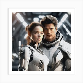 Futuristic Couple Art Print