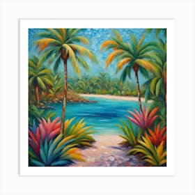 Palm Trees By The Beach Art Print