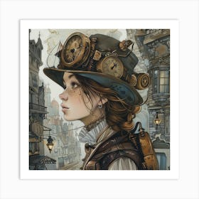 Steampunk Girl 1 Art Print