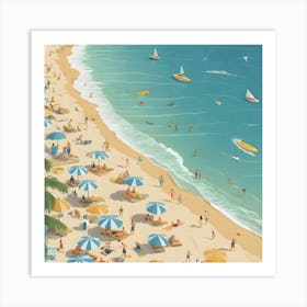 Beach - Beach Stock Videos & Royalty-Free Footage Art Print