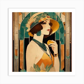 Deco Woman Art Print