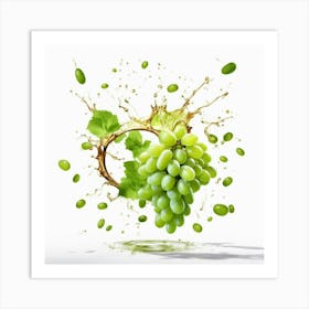 Grapes Splash Art Print