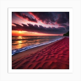 Red Sand Beach Art Print