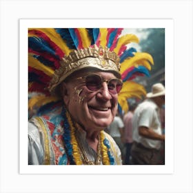 Portrait Of A Man In A Colorful Costume Art Print