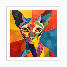 Kisha2849 Picasso Style Hairless Cat No Negative Space Full Pag F27288e4 623b 41fd 9df2 5dea69273b3d Art Print