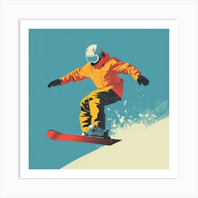 Snowboarder In Action Art Print