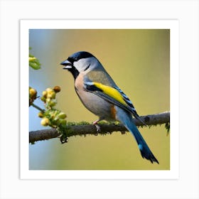 Tit on branch 48 Art Print