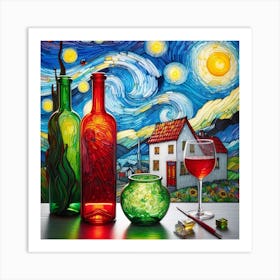 Still life, Van Gogh style 1 Art Print