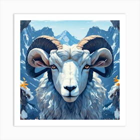 Ram With Horns Art Print