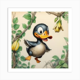 Duck In The Tree Art Print