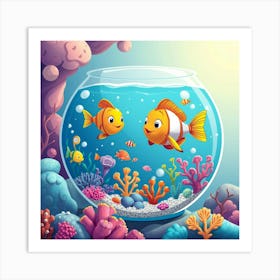 Fishes In Aquarium II Art Print