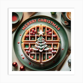 Merry Christmas Waffles Art Print