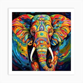 Elephant Painting 12 Art Print