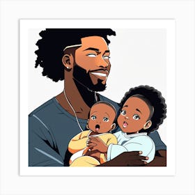 Afro Dad Art Print