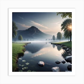 Sunrise By The Lake 3 Art Print