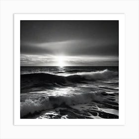 Black And White Seascape 3 Art Print