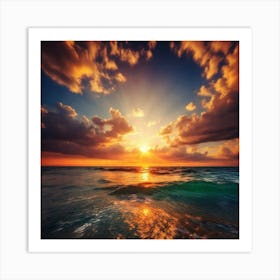 Sunset Over The Ocean 243 Art Print