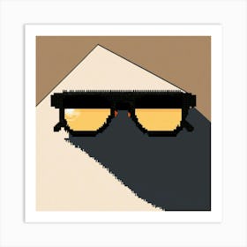 Pixel Art Of A Black Off White Sunglass From The F (3) Art Print