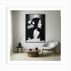 Black And White Portrait Of A Woman Art Print