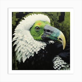 Ohara Koson Inspired Bird Painting California Condor 1 Square Art Print