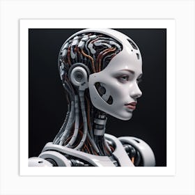 Futuristic Female Robot 16 Art Print