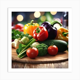 Vegetables On A Cutting Board Art Print