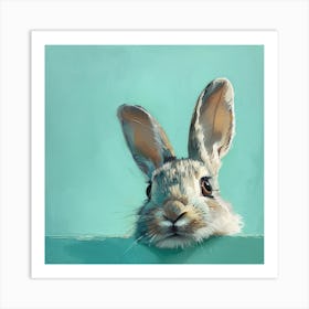 Rabbit Peeking Over The Wall Art Print