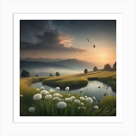 Sunset In The Mountains 11 Art Print