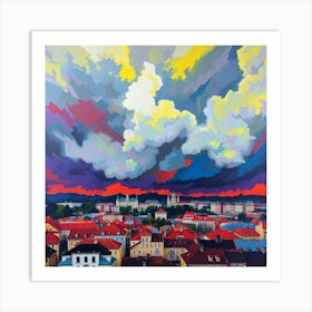 Storm Clouds Over Prague Art Print