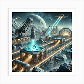 Resource Mining Facilities Scifi Art Print