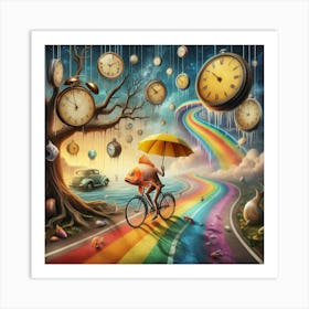 Rainbows And Clocks Art Print