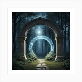 Magic Portal In The Forest Art Print