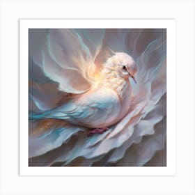 Abstract Painting Of Luminescent Dove Art Print